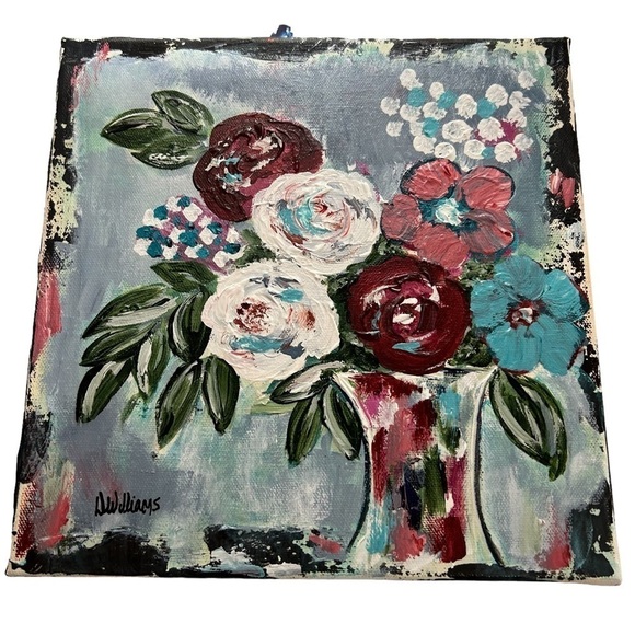 Abstract Blooms Impressionism 10 x 10” - Picture 1 of 13